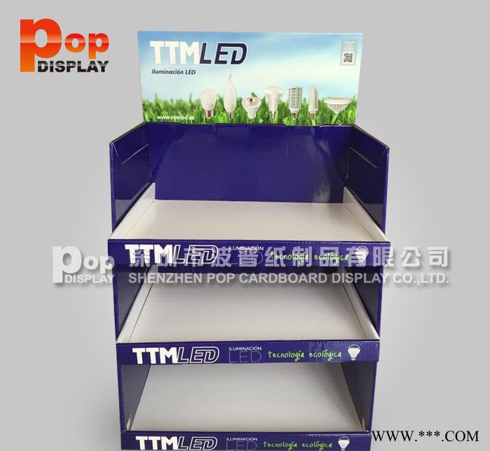 定制LED灯纸展示架  节能灯落地纸货架   灯泡灯管纸陈列图2