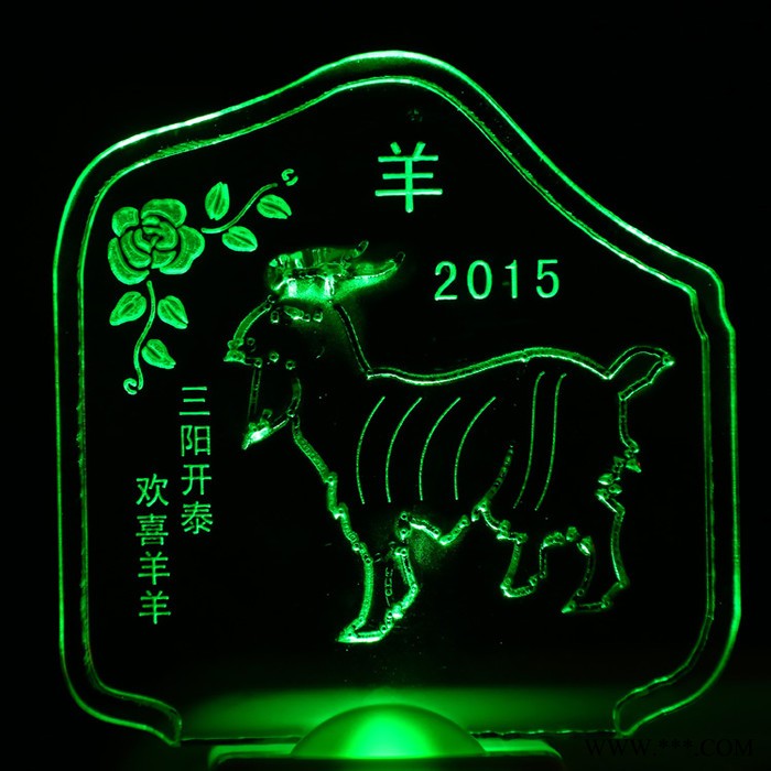 亚克力节能灯 led节能七彩智能光控创意小夜灯图3