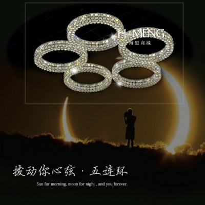 新品LED客厅灯水晶焊圈灯卧室灯吊灯现代简约家居圆形灯具灯饰照明