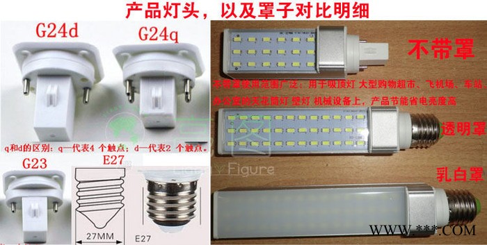LED横插灯5w12瓦护眼led节能灯螺旋超亮玉米灯泡E27螺口大功率G24
