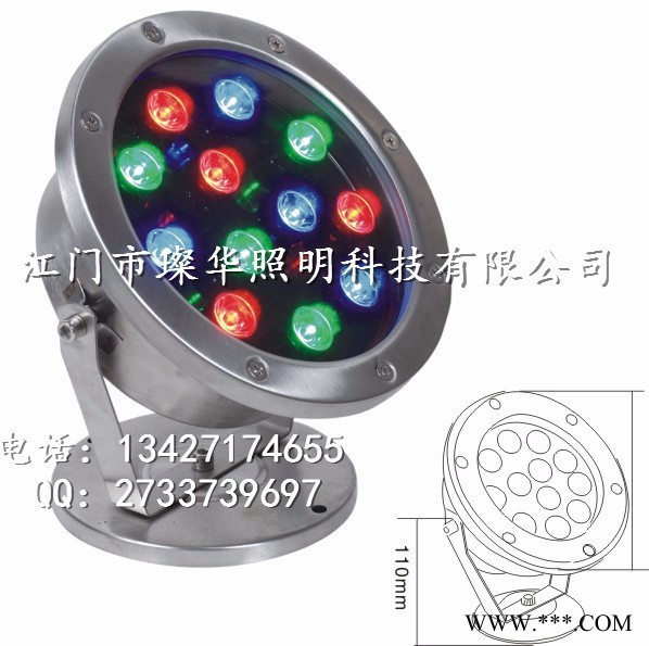 璨华照明SK-SDD01 12W18W24W36W大功率LED水底灯/全不锈钢浇铸水下灯/DMX512喷泉灯图3