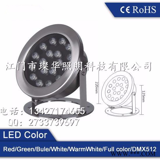 璨华照明SK-SDD01 12W18W24W36W大功率LED水底灯/全不锈钢浇铸水下灯/DMX512喷泉灯图2