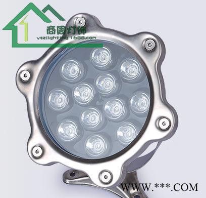 直销3W6W9W12W户外LED水底灯水下灯梅花灯七彩RGB图1