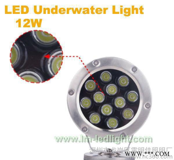 304不锈钢水底灯 9W12W内控水底灯 户外亮化工程灯具图2