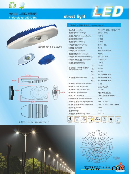 供应凯明KW-KA100WLED路灯/LED工矿灯图2