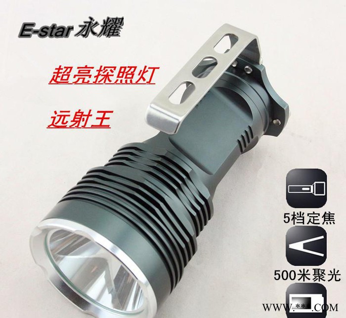定制10W大功率远射铝合金探照矿灯强光手提灯手电筒YZ22图2