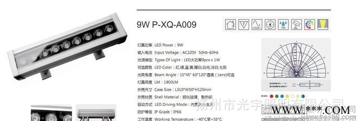 光宇LED洗墙灯 LED投光灯 红、黄、绿、蓝色等色洗墙灯.