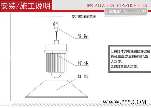 山东聚光散光LED工矿灯80瓦100瓦,150瓦200瓦LED厂房灯工厂车间照明仓库天棚灯乐兰仕照明图3