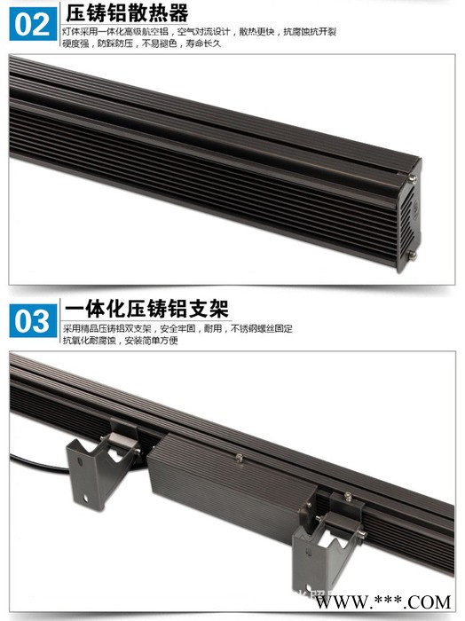 乔光照明LED洗墙灯LED轮廓灯内外控防水户外灯七彩线条灯18W/24W/27W/36W建筑/广告牌等场所图2