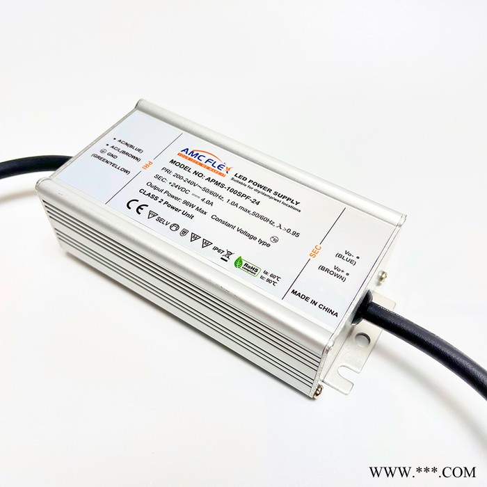 AMCFLEX 100W 24V 投光灯洗墙灯恒压驱动电源 IP67户外防水电源 PFC 5年质保 100W驱动电源图3