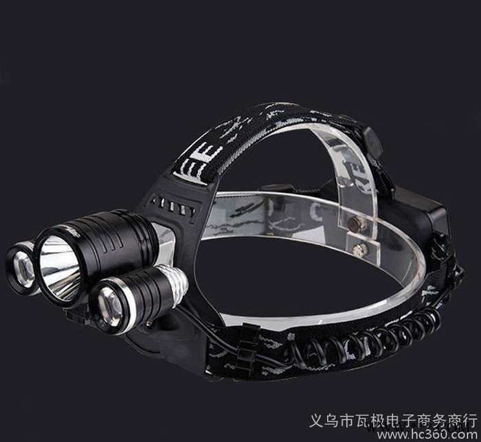 多功能自行车前灯 大功率3核户外强光头灯18650防水远射探照矿灯