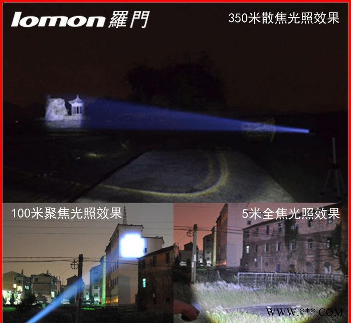 罗门伸缩变焦大功率T6头灯 LED铝合金充电强光头灯矿灯 头
