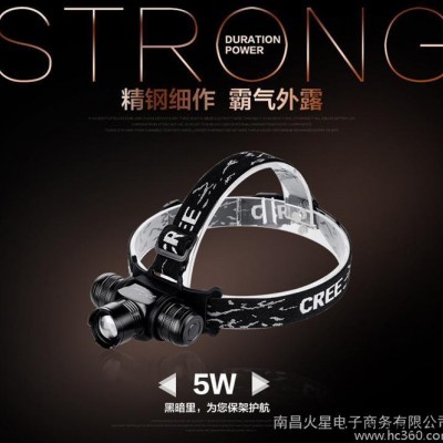 久量5W强光调焦远射LED灯 头戴灯矿灯 户外应急锂电充电头灯549