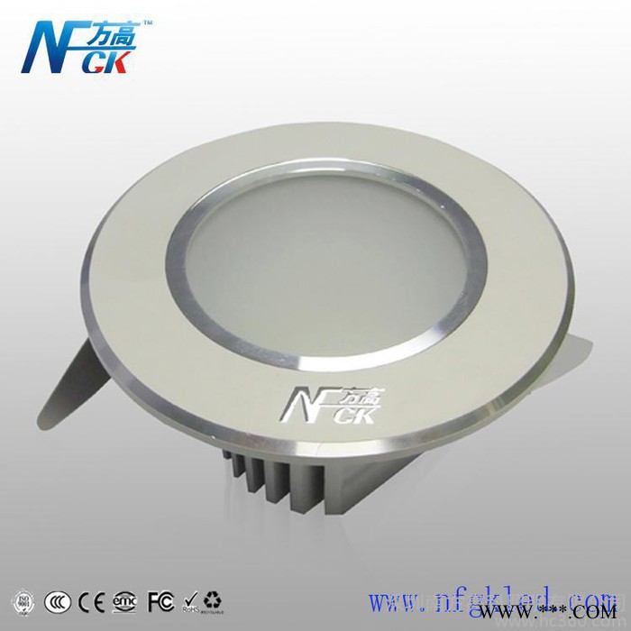 供应LED筒灯 7W 方高照明 天花筒灯 宽边银色筒灯 商业照明工程灯具图3