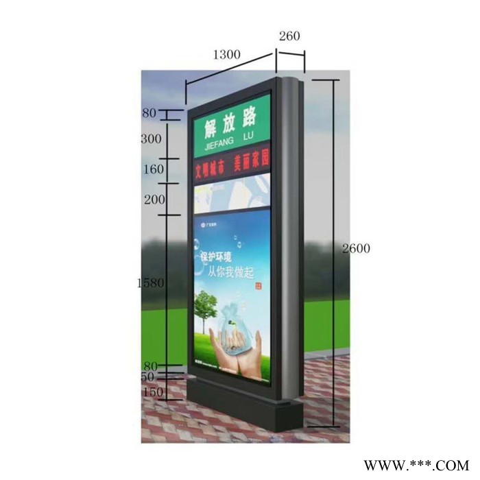 新境界厂家定制 社区灯箱 站台广告灯箱 不锈钢灯箱图2