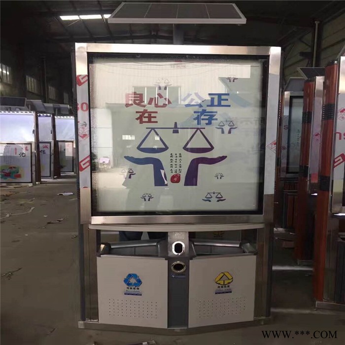 新概念实体厂家滚动广告垃圾箱 环保垃圾箱厂家 大容量广告灯箱图3
