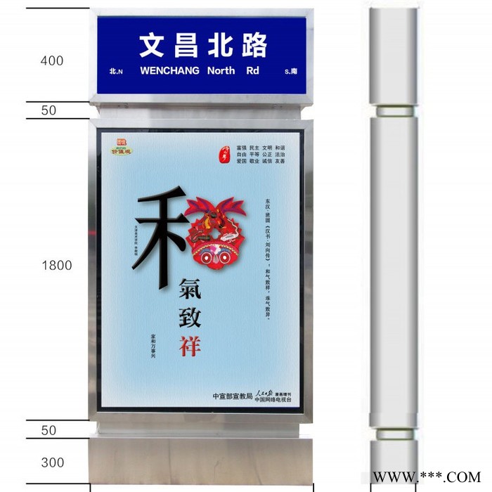 江苏厂家直供道路路名太阳能复古广告灯箱图7