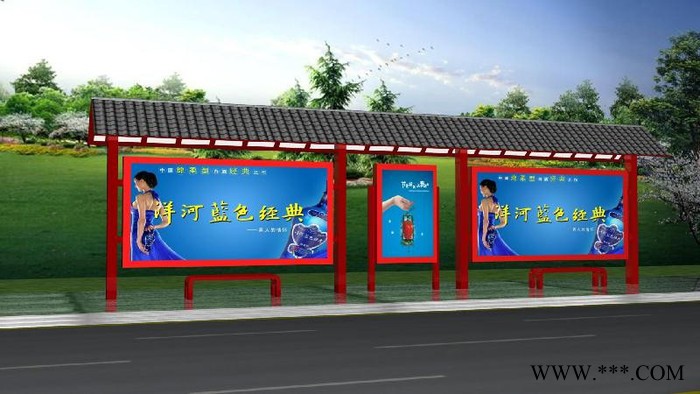供应石家庄市广告灯箱户外广告候车亭 不锈钢灯箱制作图3