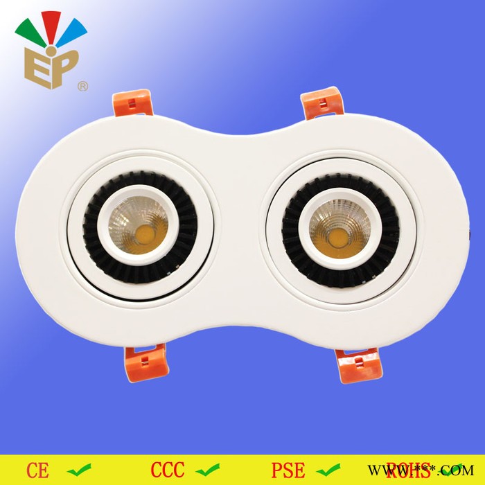 成品厂价批发LED筒灯 14w大功率LED2头椭圆筒灯可调光角度天花灯射灯