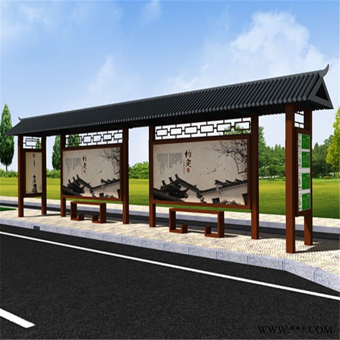 公交车站候车亭 公交站台生产厂家 福州候车亭 候车亭制作厂家图3
