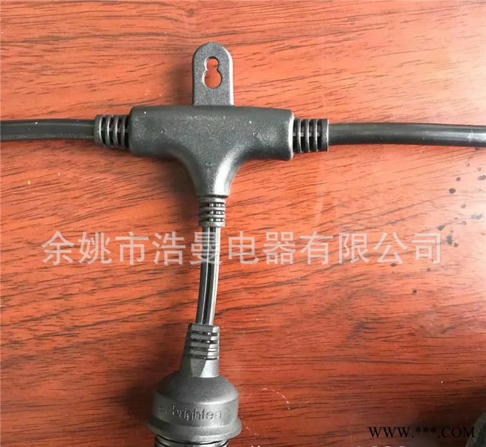 工程灯串线 大棚灯头电源线 E26/E27 户外防水五芯防水对插灯串图2