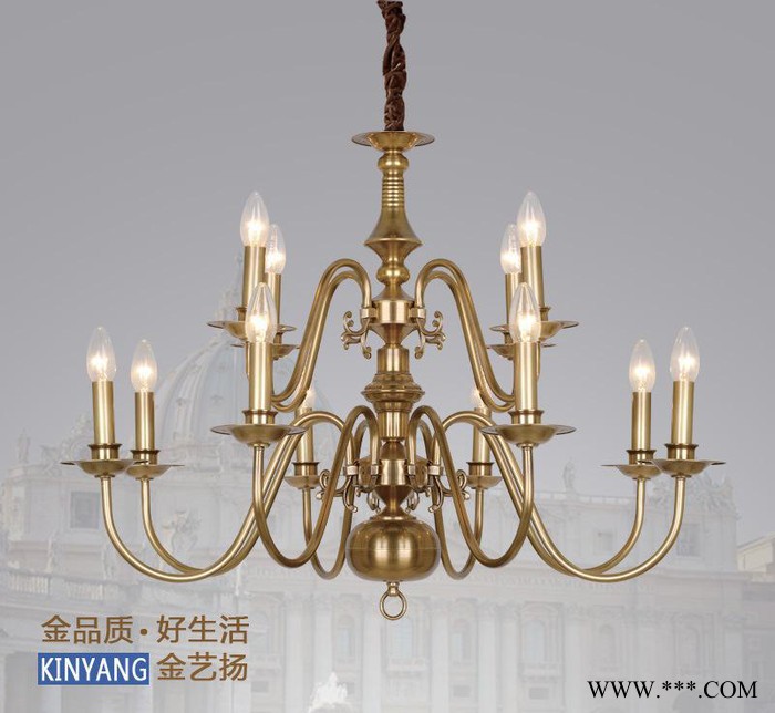 欧式吊灯,酒店工程灯, 蜡烛灯,全铜蜡烛灯, 全铜蜡烛灯,厂图3