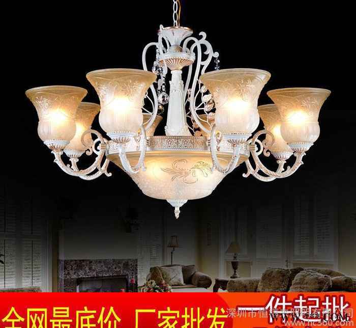 欧式水晶吊灯客厅简约9头吊灯卧室灯酒店工程灯田园吊灯厂家批发图3