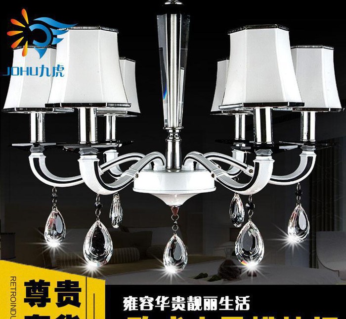 创意客厅吊灯具大气现代蜡烛水晶吊灯欧式餐厅吊灯酒店工程灯
