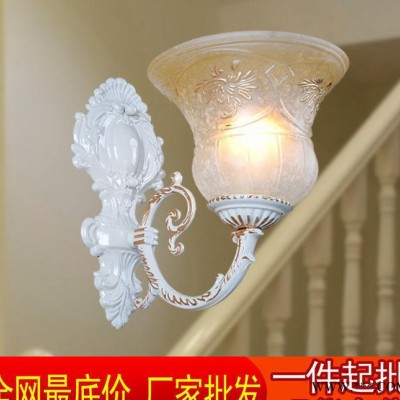 冲钻特价欧式单头壁灯酒店工程灯北欧风情卧室树脂床头灯具1231-1