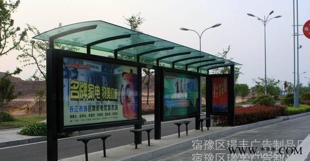 唐山市户外广告灯箱 防古镀锌板公交候车亭 公交候车亭款式图2