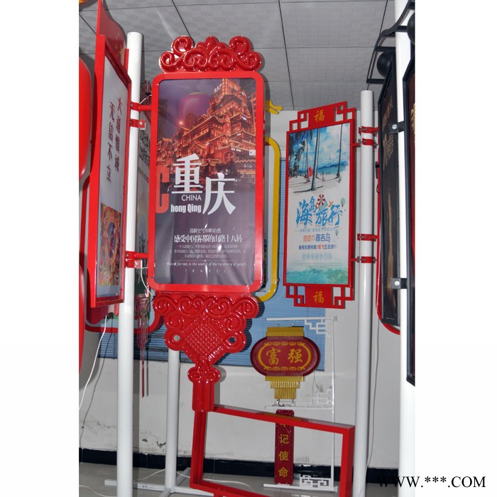 中国结灯杆灯箱道旗广告牌道路两侧路灯LED宣传灯箱挂件灯杆线杆两面广告牌路灯杆节日亮化滚动广告灯箱图7
