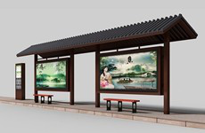 金德 仿古候车亭、候车亭厂家、指路牌、智能候车亭、广告垃圾箱、广告灯箱、旧衣回收箱图2