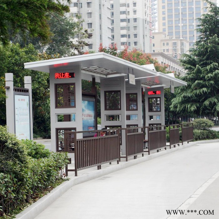 DLG270候车亭公交站台路名指路牌滚动广告灯箱太阳能供电图6