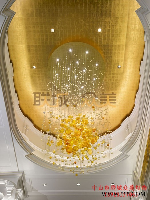 别墅酒店饭店非标工程灯饰楼梯客厅水晶吊灯83108