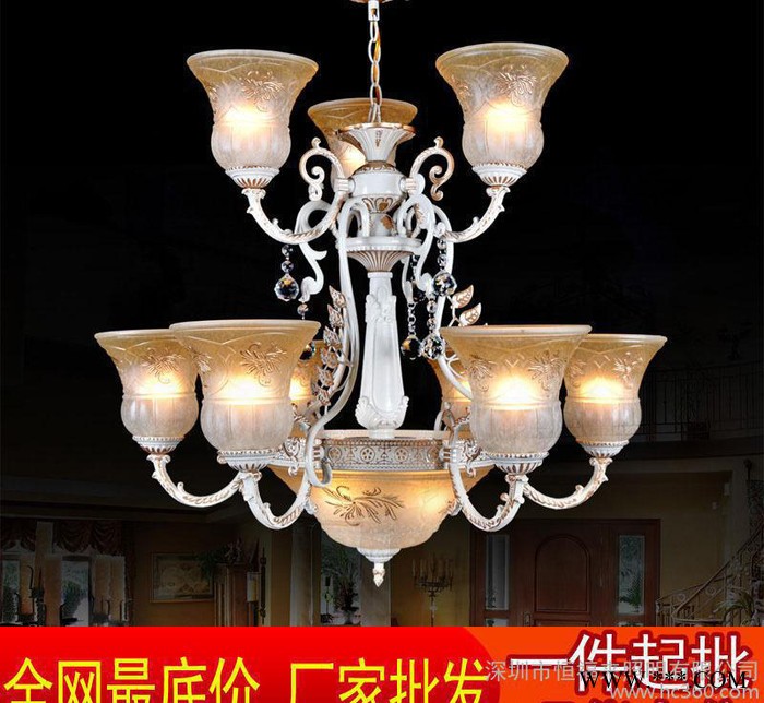 专业欧式吊灯欧式仿古铜灯树脂水晶客厅灯餐厅吊灯酒店工程灯图3