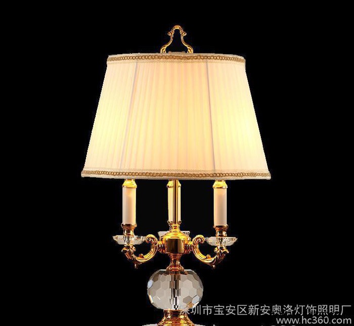 一件代发欧式金色k9水晶台灯卧室床头灯客厅酒店工程灯具
