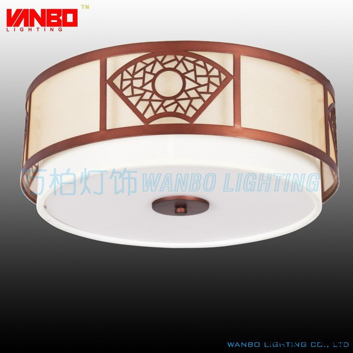 万柏VANBO吸顶灯 中式吸顶灯温馨浪漫书房灯具酒店工程灯饰LED铁艺吸顶灯圆形 ceiling lighting图4