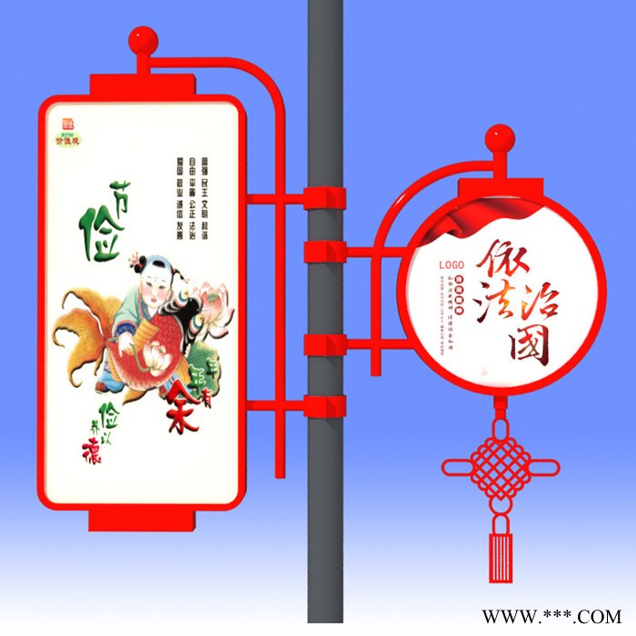 太阳能道旗灯箱中国结灯杆灯箱广告牌路灯广告灯箱制作厂家图5