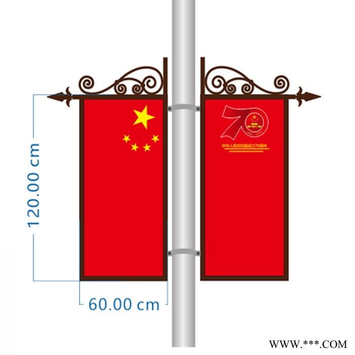 太阳能道旗灯箱中国结灯杆灯箱广告牌路灯广告灯箱制作厂家图3