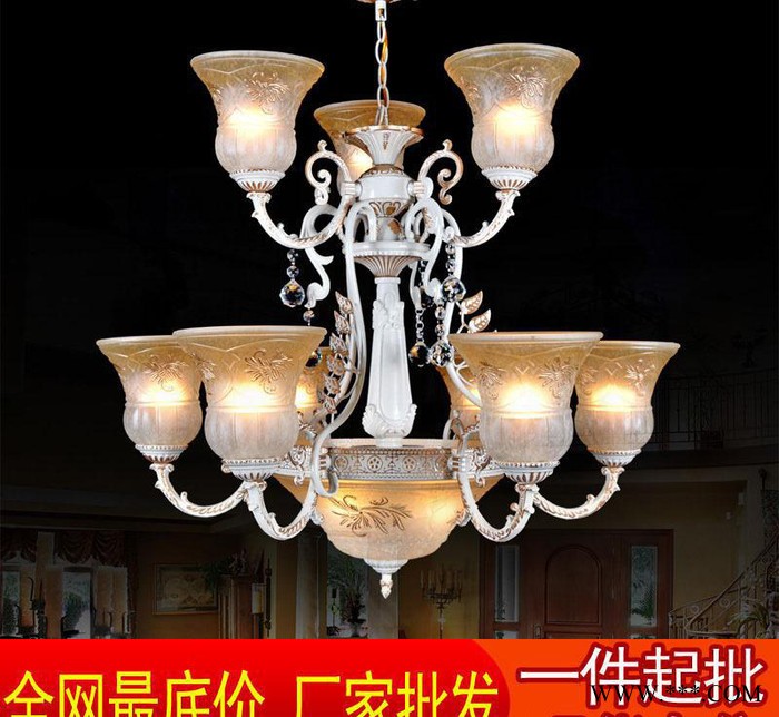 专业欧式吊灯欧式仿古铜灯树脂水晶客厅灯餐厅吊灯酒店工程灯图2