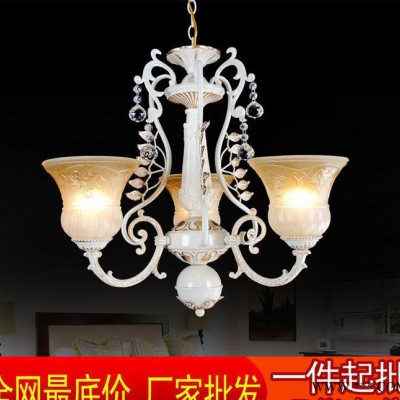 欧式水晶吊灯锌合金客厅餐厅吊灯 三头树脂灯工程灯具