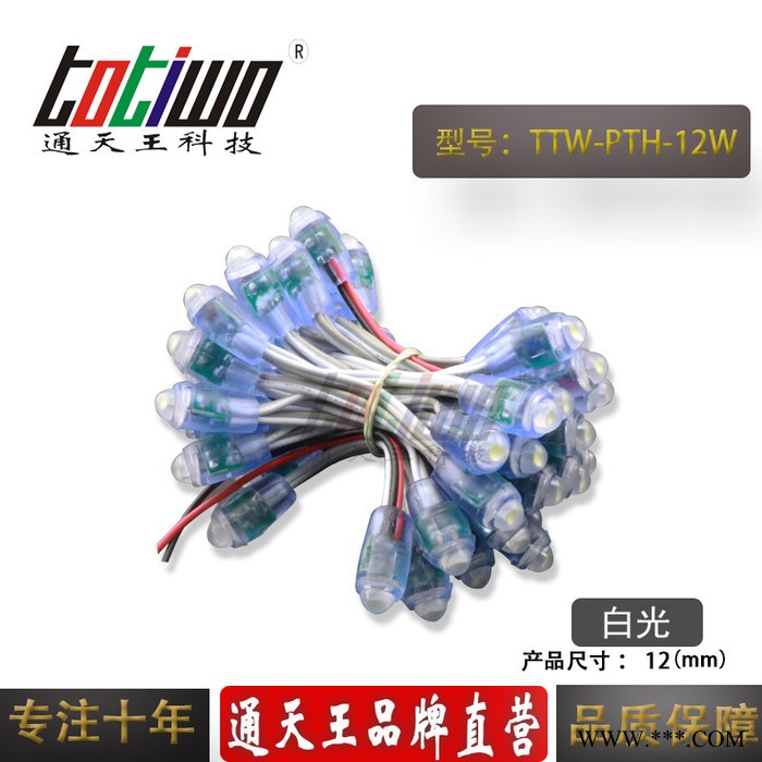 供应5V12V12MM白光外露灯串 广告灯串 穿孔字灯串 LED外露灯串 LED灯串图2
