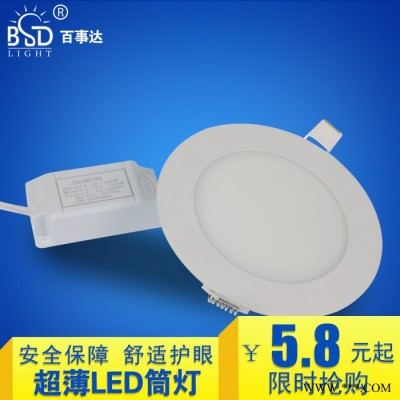 LED射灯3W嵌入式筒灯 75MM圆形天花灯超薄牛眼灯客厅 6W9W