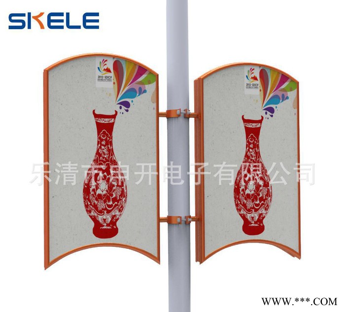 新款制作 异形长方形弯边书形 灯杆 电线杆广告灯箱 户外图2