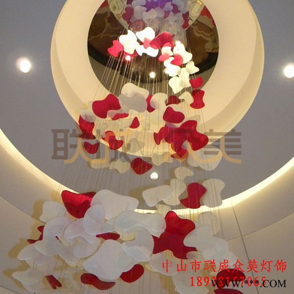 83160欧式简约异形玻璃水晶灯饰酒店非标工程灯定制