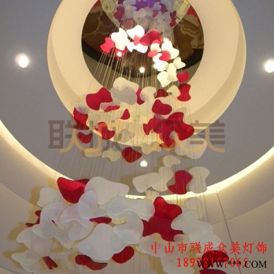 83160欧式简约异形玻璃水晶灯饰酒店非标工程灯定制