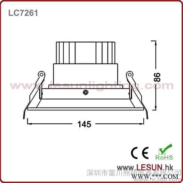 供应COB光源7W斗胆灯，COB面光源斗胆灯，服装店天花灯，酒店客房照明工程灯具图2