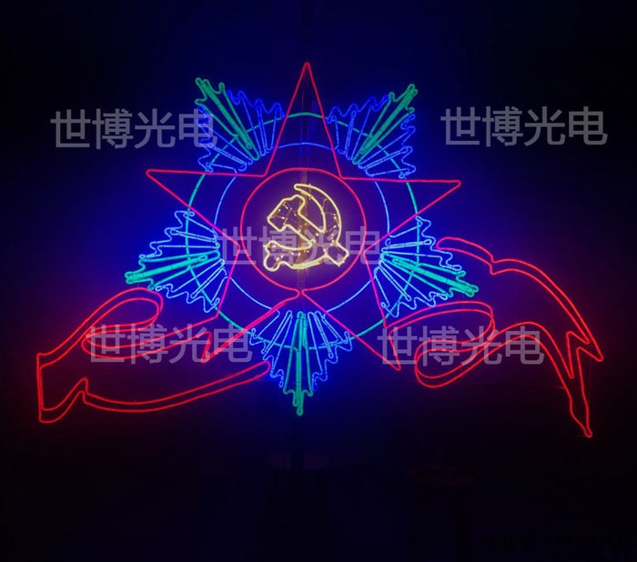 LED灯杆造型路灯杆装饰市政公路节日装饰工程灯杆希望之星造型灯图3