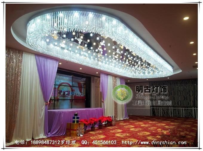 供应海鲜酒家水晶灯具，酒楼大堂水晶灯具，酒店餐厅灯具，酒楼工程灯具图2