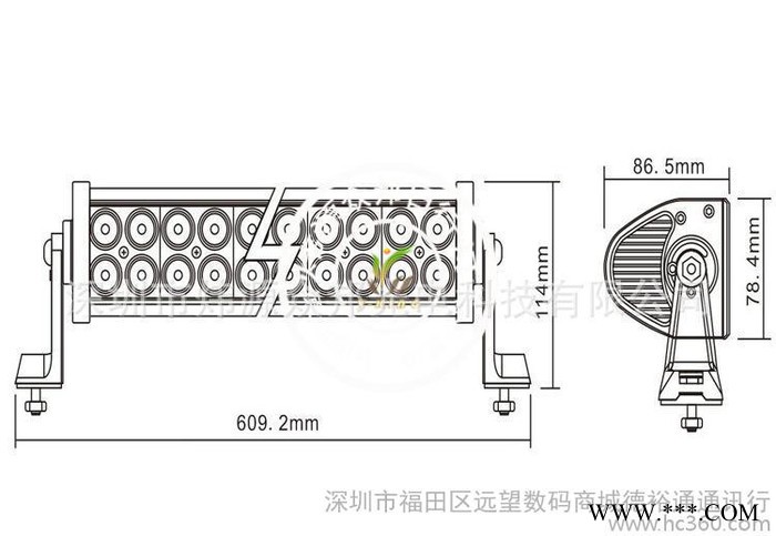 **推荐 V15-40L长方形120W大功率LED工作灯 工程灯作业灯图3